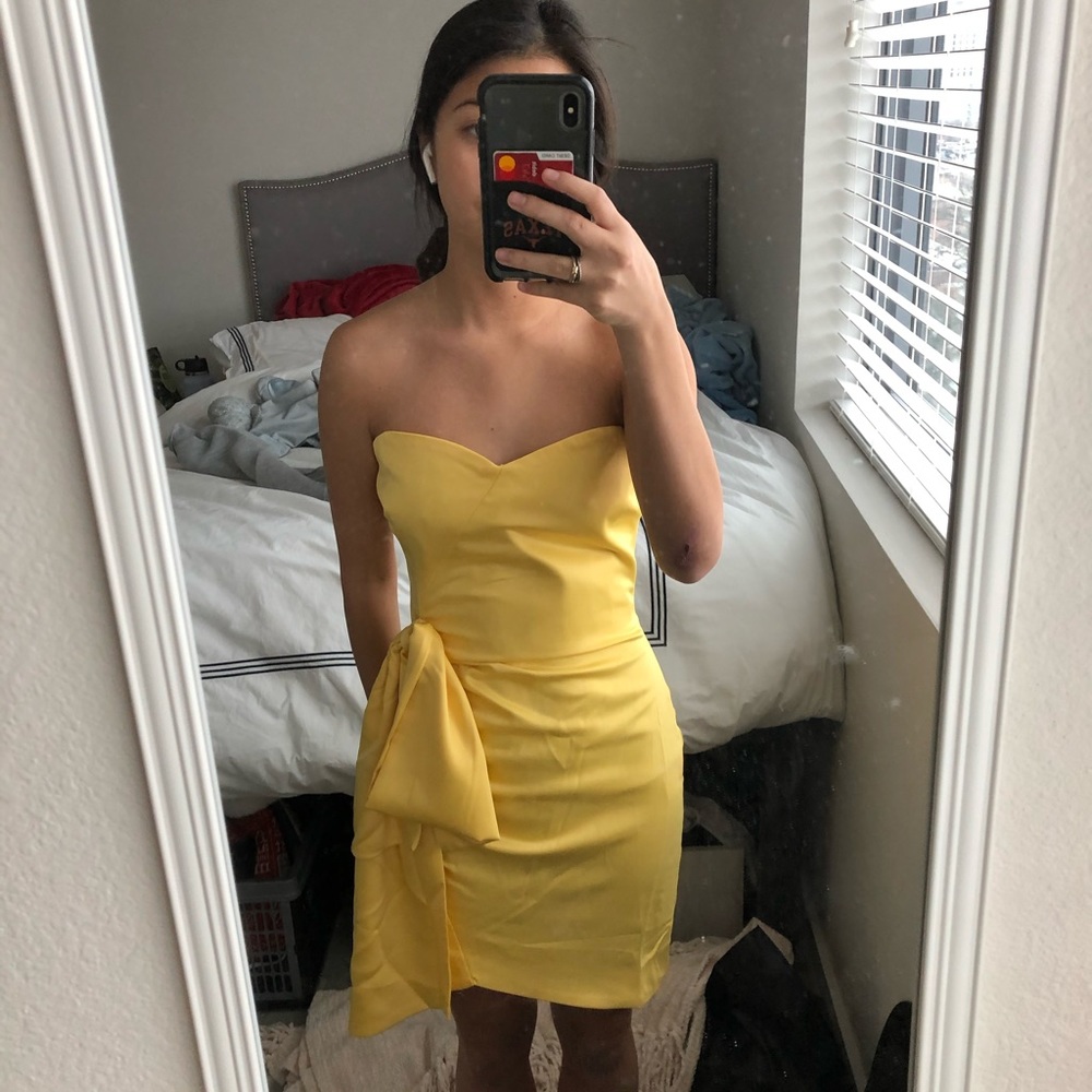 Yellow Strapless Cocktail LIKELY dress